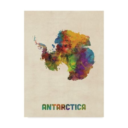 Trademark Fine Art Michael Tompsett 'Antarctica Watercolor Map' Canvas Art, 24x32 MT02536-C2432GG